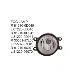 Toyota RAV4 2008-2009 Fog lamp 81210-0D040 81220-0D040 81210-0D041 81220-0D041 35501-57L00 35502-57L01 81210-06070 81220-06070